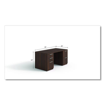 Alera Seville Series Double Pedestal Desk, 60" x 30" x 29", Mahogany