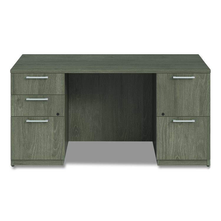 Alera Seville Series Double Pedestal Desk, 60" x 30" x 29", Walnut