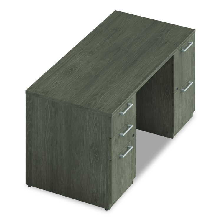 Alera Seville Series Double Pedestal Desk, 60" x 30" x 29", Walnut