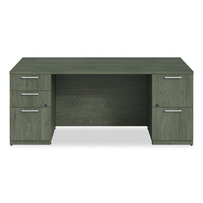 Alera Seville Series Double Pedestal Desk, 72" x 36" x 29", Walnut