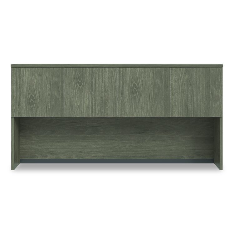 Alera Seville Hutch with Doors, 4 Compartments, 72w x 16d x 36h, Walnut