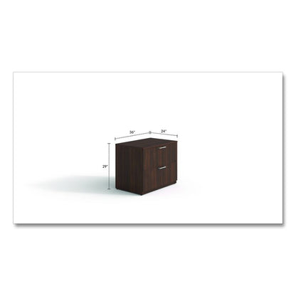 Alera Seville Series Lateral File Cabinet, 2 Legal-Size File Drawers, Mahogany, 36" x 24" x 29"