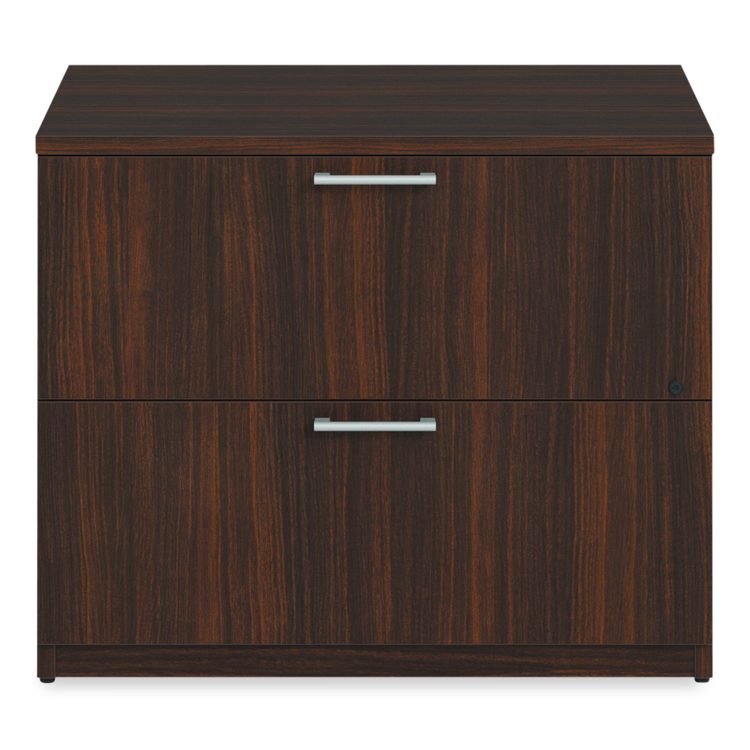 Alera Seville Series Lateral File Cabinet, 2 Legal-Size File Drawers, Mahogany, 36" x 24" x 29"