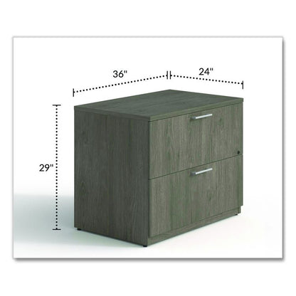Alera Seville Series Lateral File Cabinet, 2 Legal-Size File Drawers, Walnut, 36" x 24" x 29"
