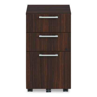 Alera Seville Series Mobile Pedestal, Left/Right, 3-Drawer: Box/Box/File, Legal, Mahogany, 15" x 18" x 27"