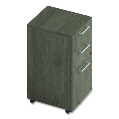 Alera Seville Series Mobile Pedestal, Left/Right, 3-Drawer: Box/Box/File, Legal, Walnut, 15" x 18" x 27"