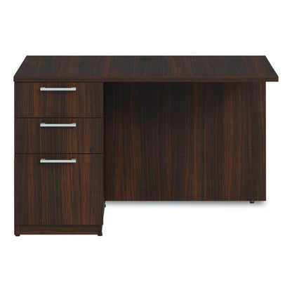 Alera Seville Series Desk Return with Pedestal, Left, 48" x 24" x 29", Mahogany