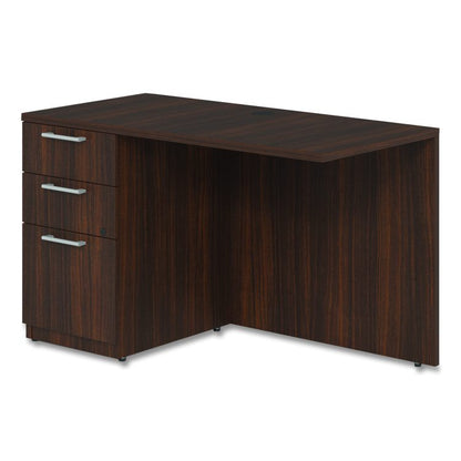 Alera Seville Series Desk Return with Pedestal, Left, 48" x 24" x 29", Mahogany