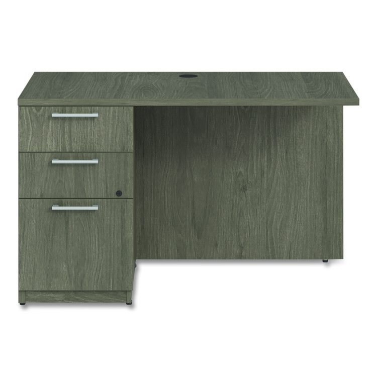 Alera Seville Series Desk Return with Pedestal, Left, 48" x 24" x 29", Walnut