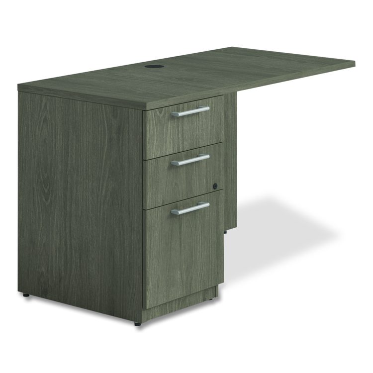 Alera Seville Series Desk Return with Pedestal, Left, 48" x 24" x 29", Walnut