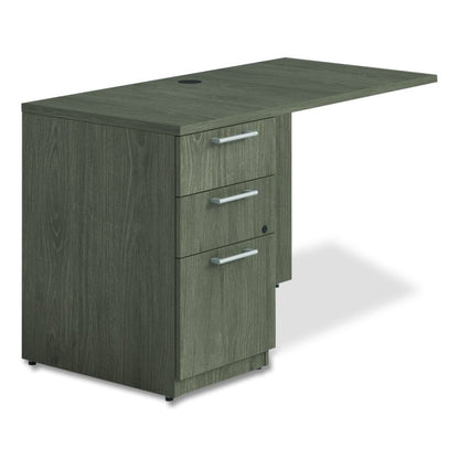 Alera Seville Series Desk Return with Pedestal, Left, 48" x 24" x 29", Walnut