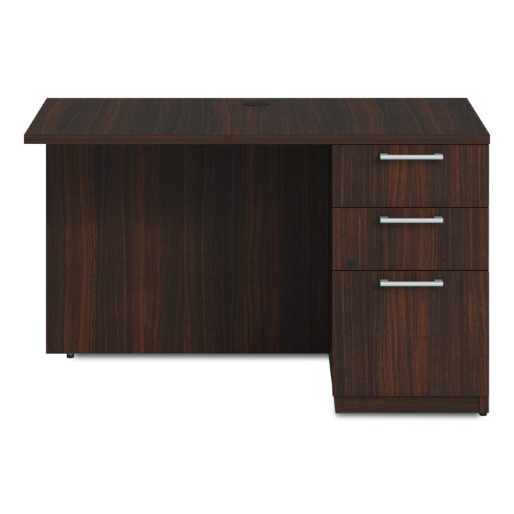 Alera Seville Series Desk Return with Pedestal, Right, 48" x 24" x 29", Mahogany