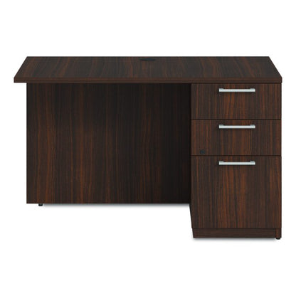 Alera Seville Series Desk Return with Pedestal, Right, 48" x 24" x 29", Mahogany