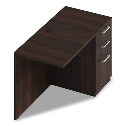 Alera Seville Series Desk Return with Pedestal, Right, 48" x 24" x 29", Mahogany