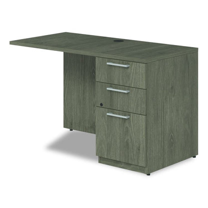 Alera Seville Series Desk Return with Pedestal, Right, 48" x 24" x 29", Walnut
