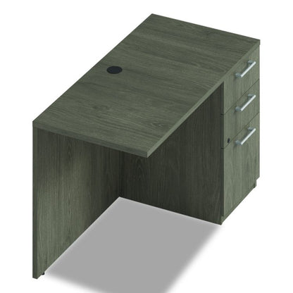 Alera Seville Series Desk Return with Pedestal, Right, 48" x 24" x 29", Walnut