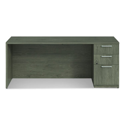 Alera Seville Series Credenza with Pedestal, Right Pedestal, 72w x 24d x 29h, Walnut