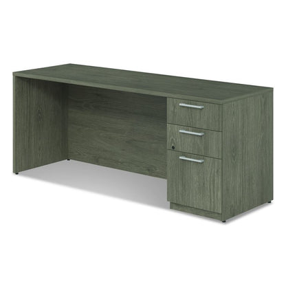 Alera Seville Series Credenza with Pedestal, Right Pedestal, 72w x 24d x 29h, Walnut
