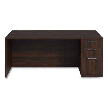 Alera Seville Series Single Pedestal Desk, Right Pedestal, 72" x 36" x 29", Mahogany