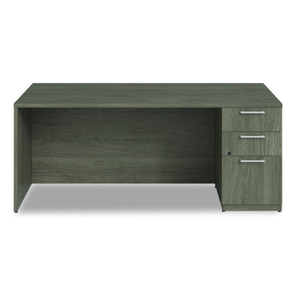 Alera Seville Series Single Pedestal Desk, Right Pedestal, 72" x 36" x 29", Walnut