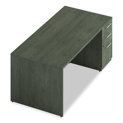 Alera Seville Series Single Pedestal Desk, Right Pedestal, 72" x 36" x 29", Walnut