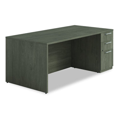 Alera Seville Series Single Pedestal Desk, Right Pedestal, 72" x 36" x 29", Walnut