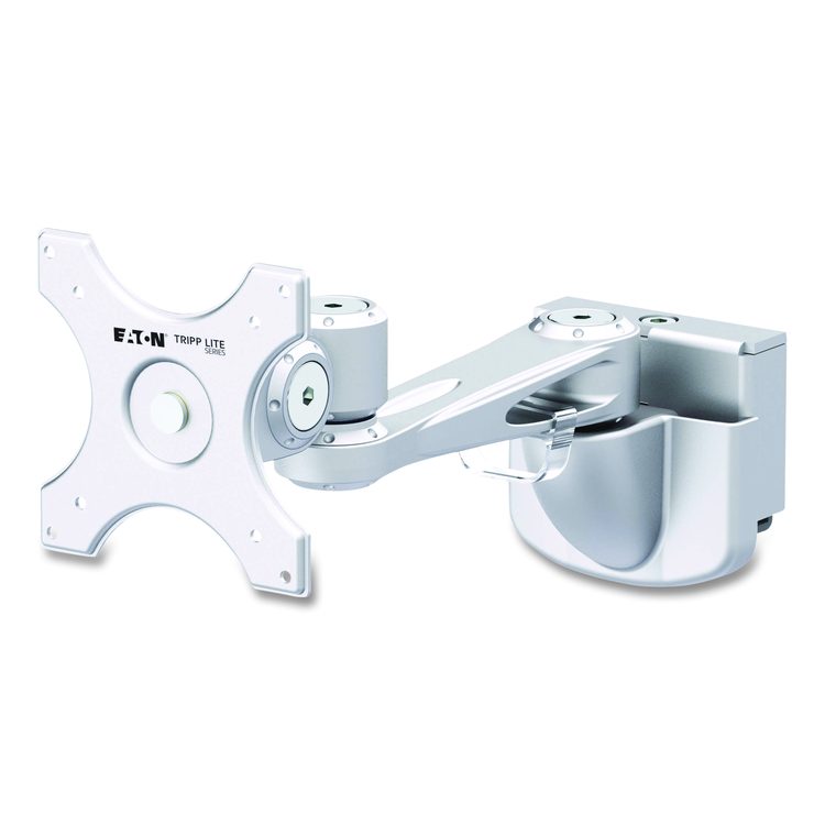 Single-Extension Monitor Mount for Slat Wall System for 32" TVs, 4.9w x 4.7d x 14.2h, Silver, Supports 22 lb