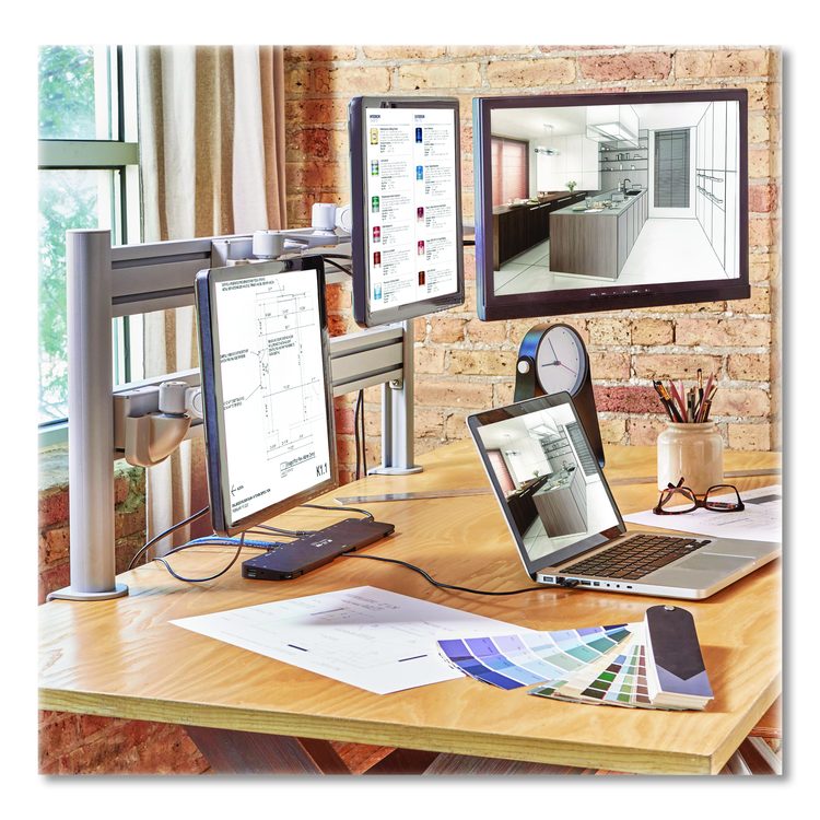 Single-Extension Monitor Mount for Slat Wall System for 32" TVs, 4.9w x 4.7d x 14.2h, Silver, Supports 22 lb