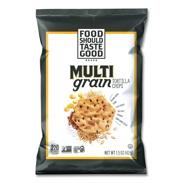 Tortilla Chips, Multigrain with Sea Salt, 1.5 oz., 24/Carton
