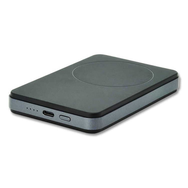 Portable Wireless Magnetic Charging Power Bank, USB C, Black