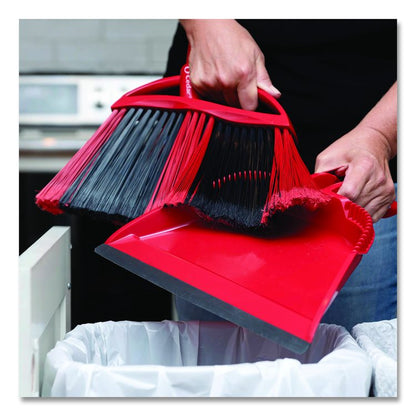 One Sweep LG Broom with Dustpan, 57" Length, Red/Black/Gray