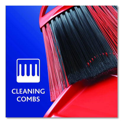 One Sweep LG Broom with Dustpan, 57" Length, Red/Black/Gray