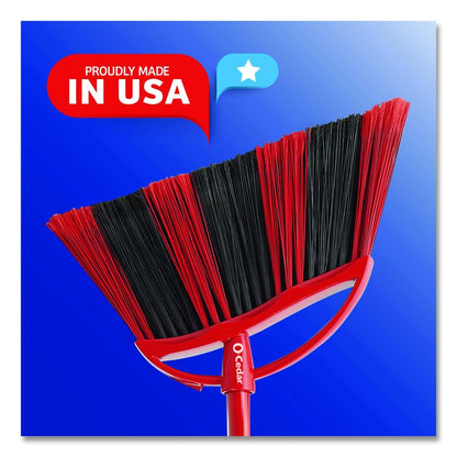 One Sweep LG Broom with Dustpan, 57" Length, Red/Black/Gray