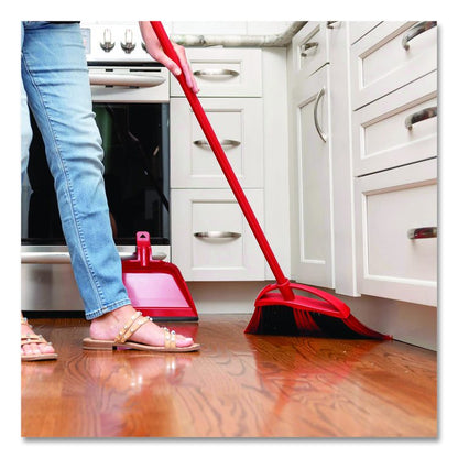 One Sweep LG Broom with Dustpan, 57" Length, Red/Black/Gray