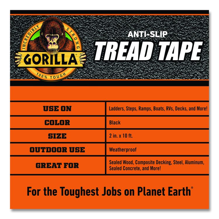 Tread Tape, 3" Core, 2" x 10 ft, Black