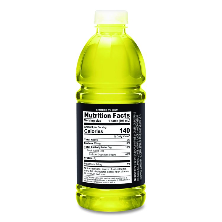 Gameplan Sports Drink, Lemon Lime, 20 oz Bottle, 24/Carton