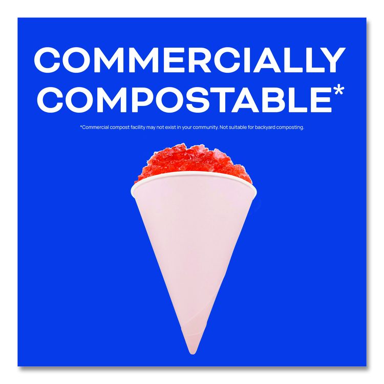 Cone Water Cups, ProPlanet Seal, 4 oz, Paper, White, 200/Bag, 25 Bags/Carton