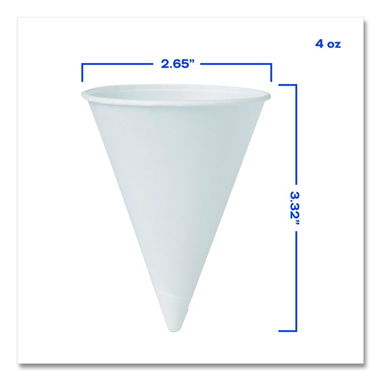 Cone Water Cups, ProPlanet Seal, 4 oz, Paper, White, 200/Bag, 25 Bags/Carton