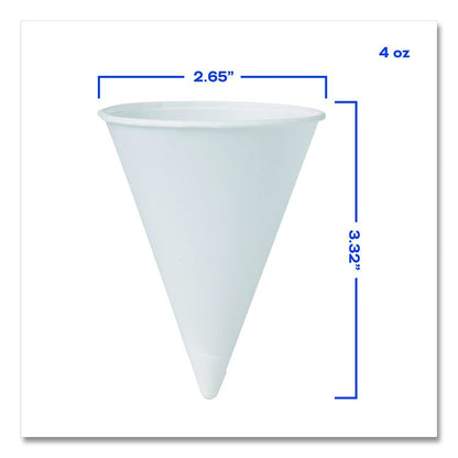 Cone Water Cups, ProPlanet Seal, 4 oz, Paper, White, 200/Bag, 25 Bags/Carton