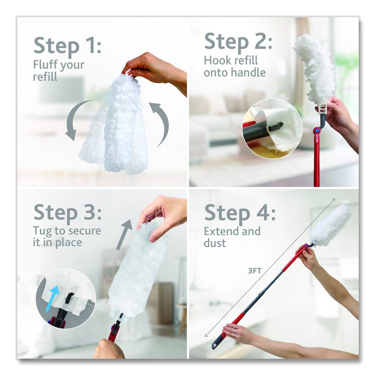 Flex and Catch Duster Heavy-Duty Refills, Polyester, White, 10/Pack