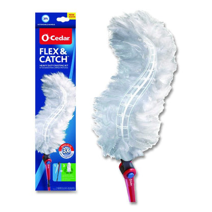 Flex and Catch Heavy-Duty Dusting Kit, 1 Duster Wand and 3 Refills, 6/Carton