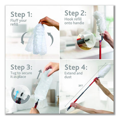 Flex and Catch Heavy-Duty Dusting Kit, 1 Duster Wand and 3 Refills, 6/Carton