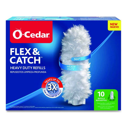Flex and Catch Duster Heavy-Duty Refills, Polyester, White, 10/Pack, 4 Packs/Carton