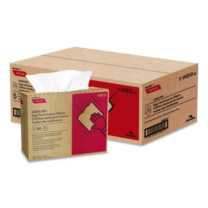 Tuff-Job Spunlace Towels, 1-Ply, 9.75 x 16.75, White, 80 Sheets/Box, 5 Boxes/Carton