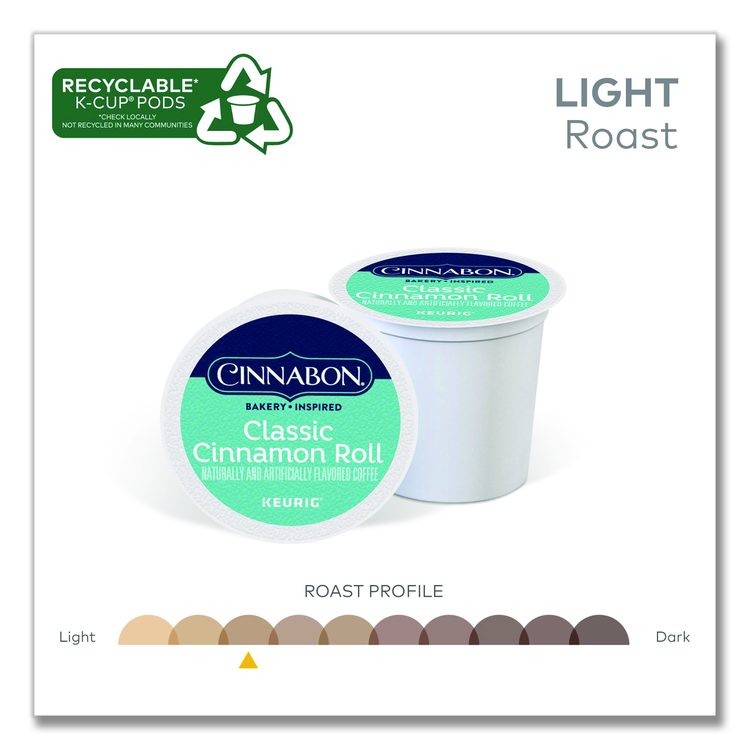 Cinnabon Classic Cinnamon Roll Coffee K-Cups, 96/Carton