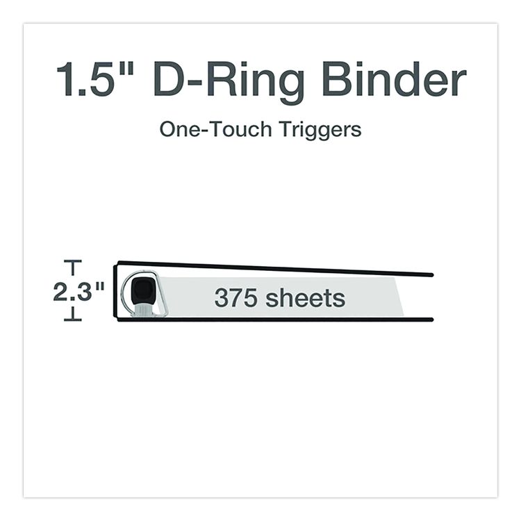 Premier Easy Open ClearVue Locking Slant-D Ring Binder, 3 Rings, 1.5" Capacity, 11 x 8.5, Black