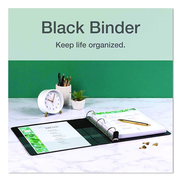Premier Easy Open ClearVue Locking Slant-D Ring Binder, 3 Rings, 1.5" Capacity, 11 x 8.5, Black