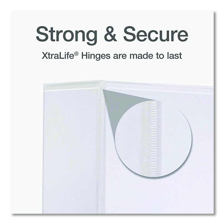 Premier Easy Open ClearVue Locking Slant-D Ring Binder, 3 Rings, 3" Capacity, 11 x 8.5, White