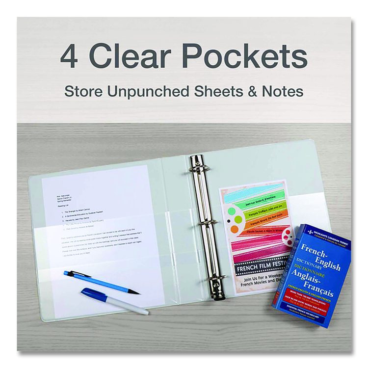 Premier Easy Open ClearVue Locking Slant-D Ring Binder, 3 Rings, 3" Capacity, 11 x 8.5, White