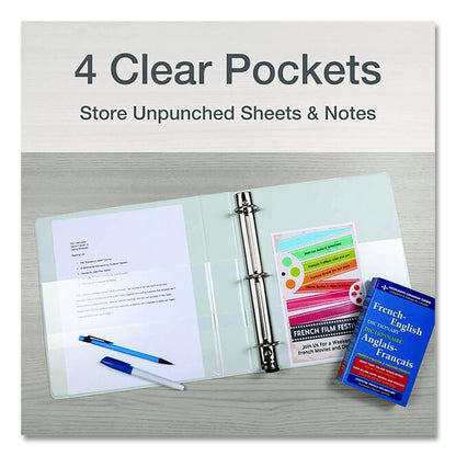Premier Easy Open ClearVue Locking Slant-D Ring Binder, 3 Rings, 3" Capacity, 11 x 8.5, White
